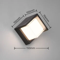 LED-ulkoseinävalaisin Trio Puno neliö mattamusta