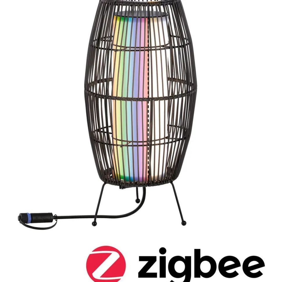LED-ulkovalaisin Paulmann Plug & Shine Basket, Smart Home Zigbee 3.0, IP44, RGBW, musta