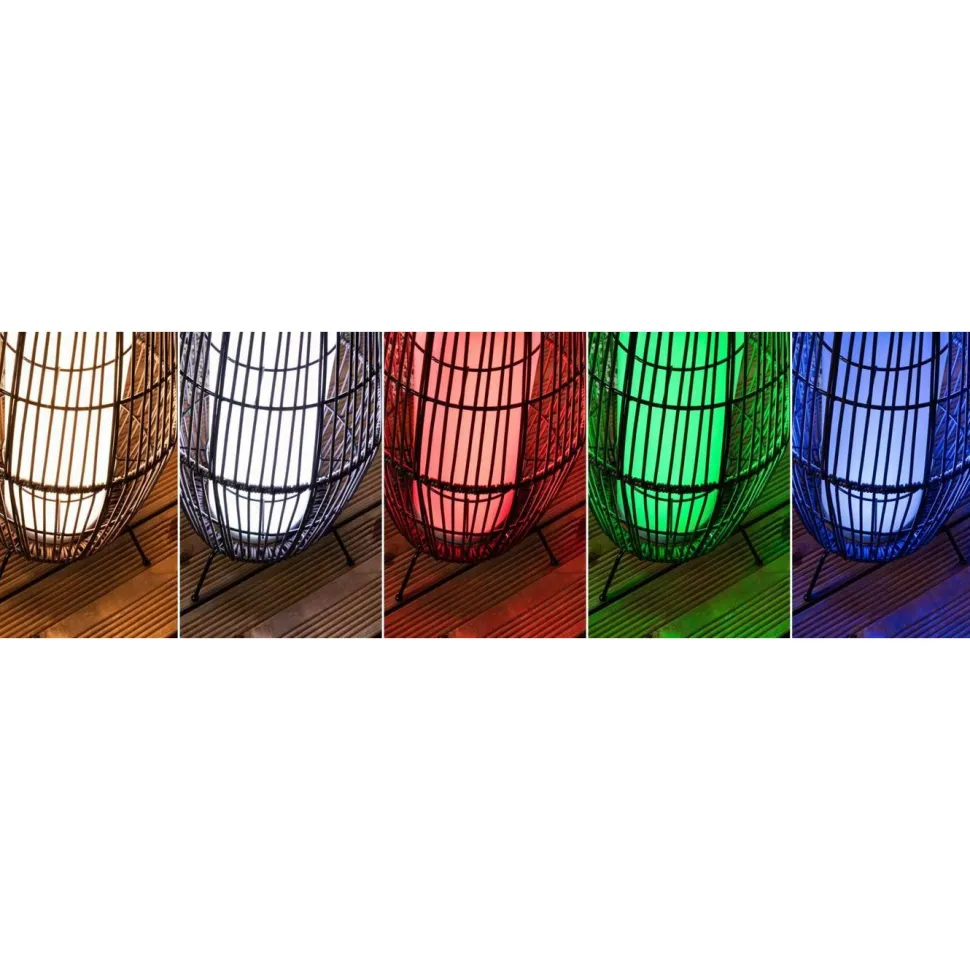 LED-ulkovalaisin Paulmann Plug & Shine Basket, Smart Home Zigbee 3.0, IP44, RGBW, musta