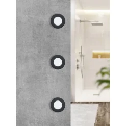 LED-Upotettava plafondi Eglo Fueva 5 Ø8,6cm 3000K musta pyöreä vaihdettava LED