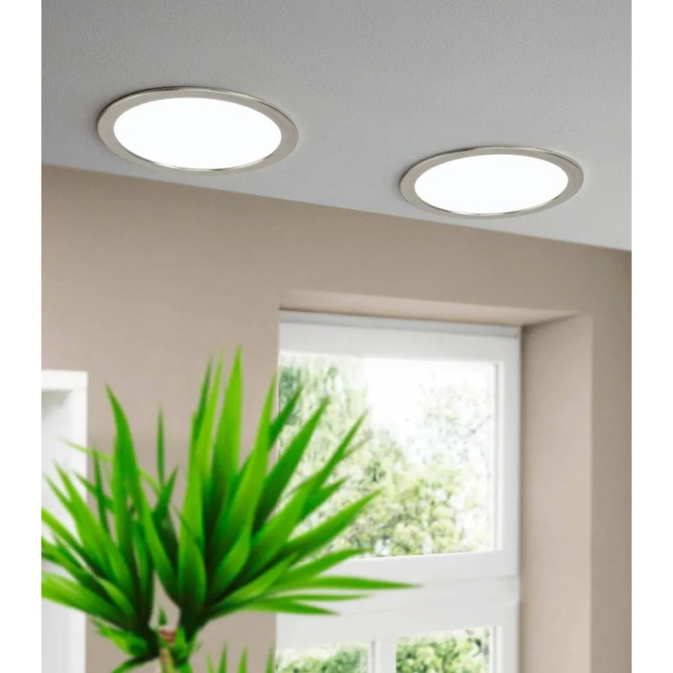 LED-Upotettava plafondi Eglo Fueva 5 4000K harjattu teräs pyöreä eri kokoja