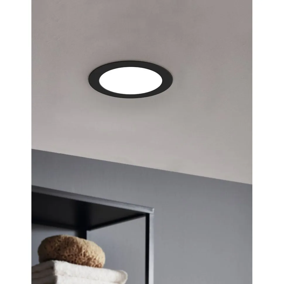 LED-Upotettava plafondi Eglo Fueva 5 4000K musta pyöreä eri kokoja