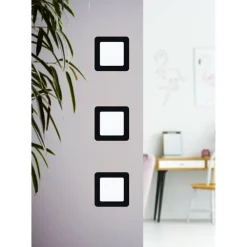 LED-Upotettava plafondi Eglo Fueva 5 4000K musta vaihdettava LED eri kokoja
