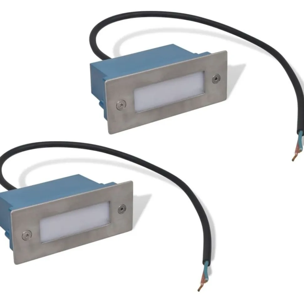 2 led upotettu porrasvalaisin 44 x 111 x 56mm