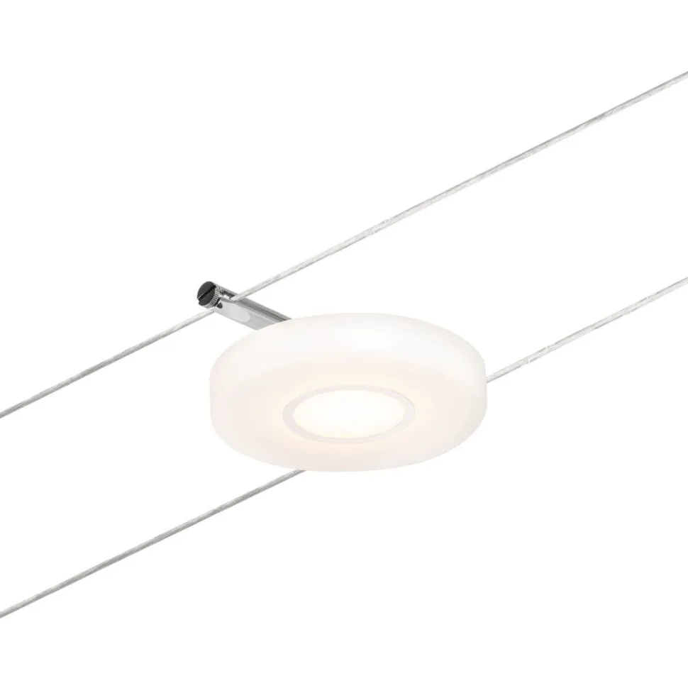LED-Vaijerivalaisinsetti Paulmann Disc 5 valaisinta + muuntaja + vaijeri 3000K kromi