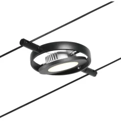 LED-Vaijerivalaisinsetti Paulmann RoundMac 5 valaisinta + muuntaja + vaijeri mattamusta
