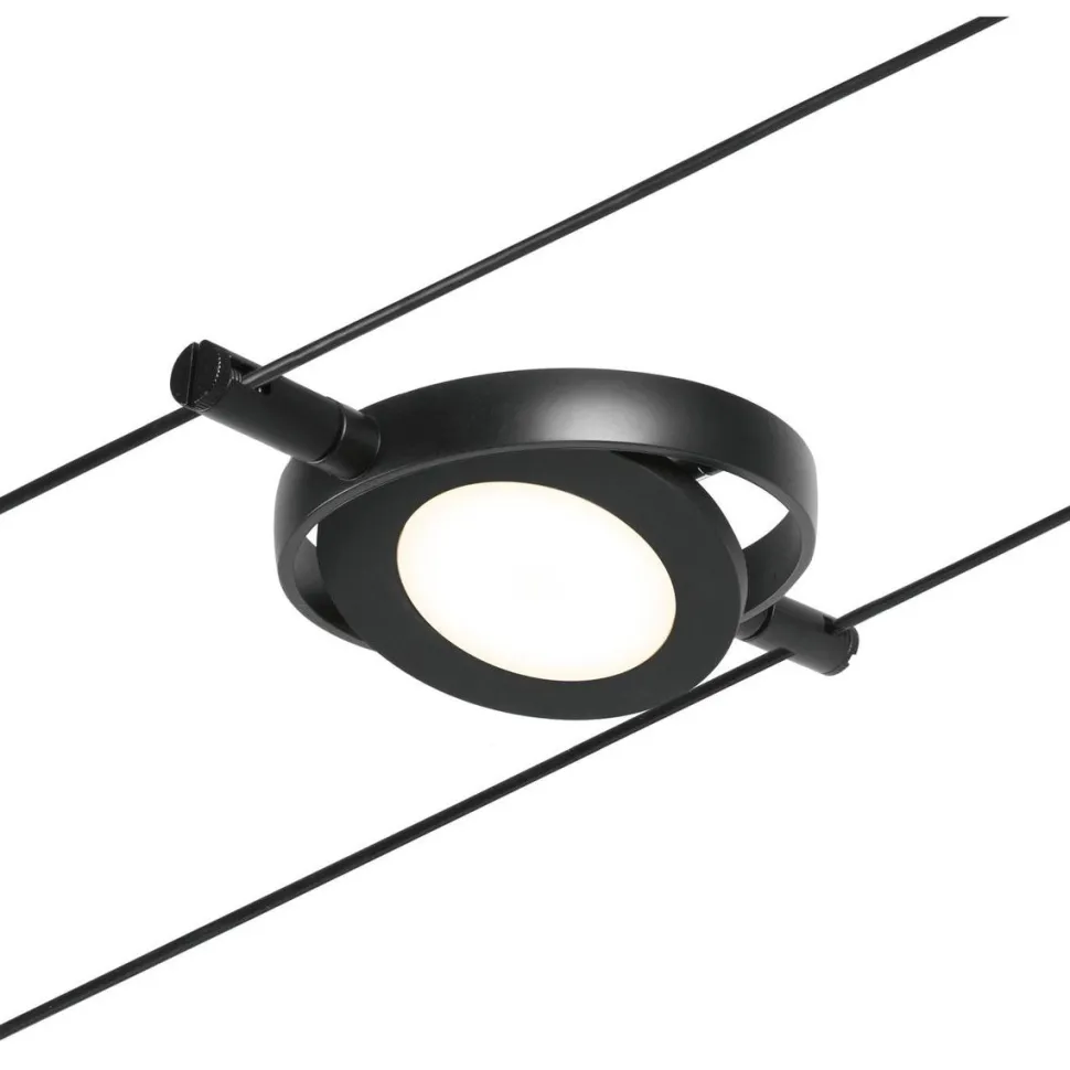 LED-Vaijerivalaisinsetti Paulmann RoundMac 5 valaisinta + muuntaja + vaijeri mattamusta