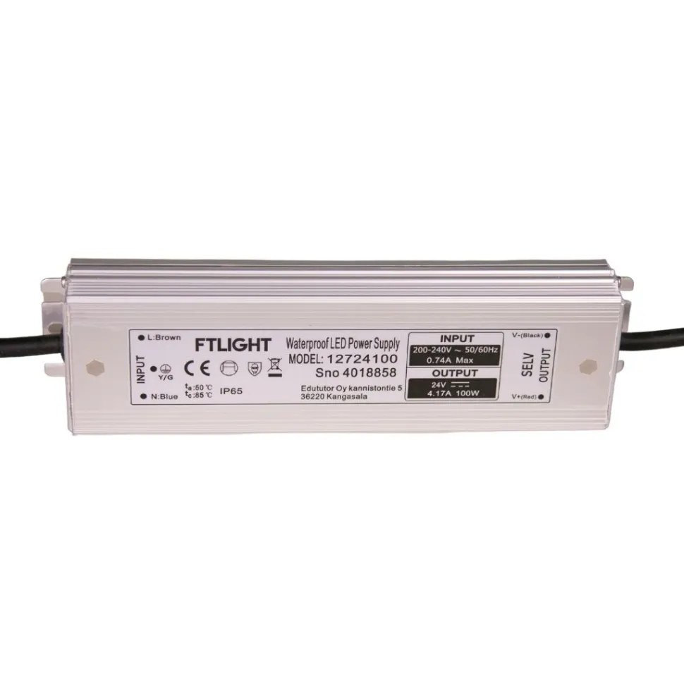LED-vakiojännitelähde FTLIGHT 100 W 24V IP65