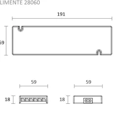LED-valaisinsetti aamiaiskaappiin Limente Profil virtalähde 4000K 3x57cm vaaka IP20 24V alumiini