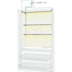 LED-valaisinsetti aamiaiskaappiin Limente Profil virtalähde 4000K 3x57cm vaaka IP20 24V alumiini