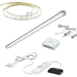 LED-valaisinsetti aamiaiskaappiin Limente ovitunnistin virtalähde 2m 3000K IP20 24V musta