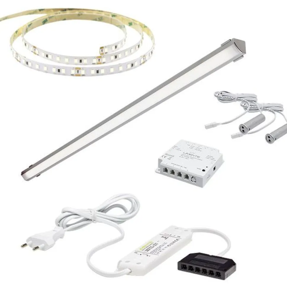 LED-valaisinsetti aamiaiskaappiin Limente ovitunnistin virtalähde 2m 3000K IP20 24V musta