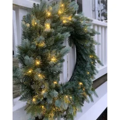 LED-valaistu havukranssi Star Trading Greyland, 55cm, vihreä