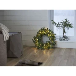 LED-valaistu havukranssi Star Trading Greyland, 55cm, vihreä