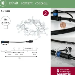 LED-valoketju Paulmann Plug & Shine Fairy lights, 5m, IP44, 3000K, musta