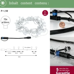 LED-valoketju Paulmann Plug & Shine Fairy lights, 7.5m, IP44, 3000K, musta