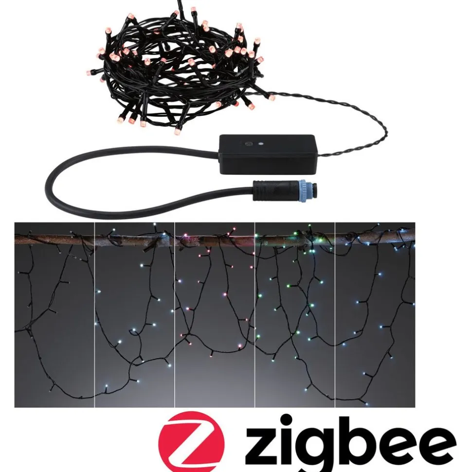 LED-valoketju Paulmann Plug & Shine Yuna, RGB, 7.4m, IP44, 3W, musta