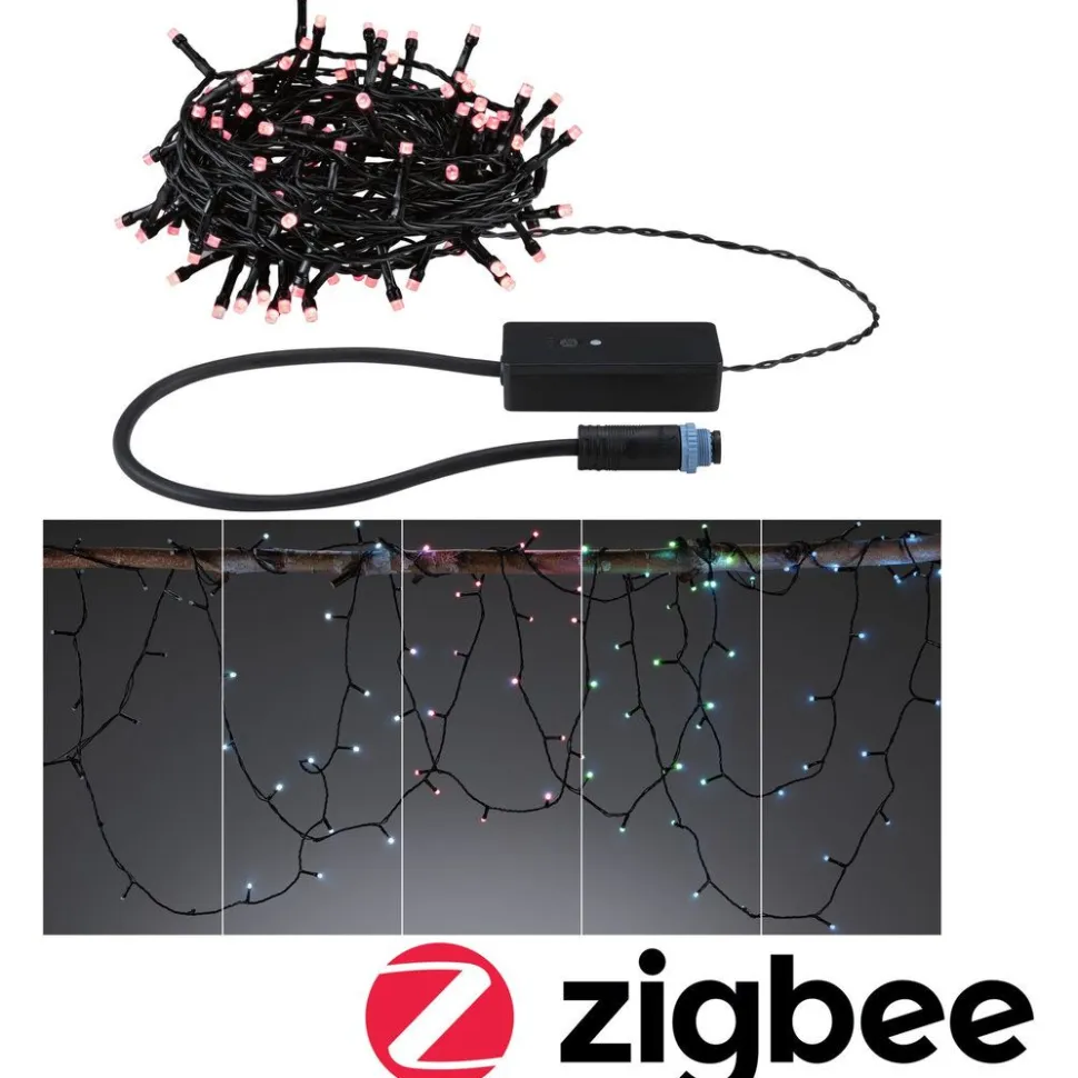 LED-valoketju Paulmann Plug & Shine Yuna, RGB, 7.4m, IP44, 3W, musta