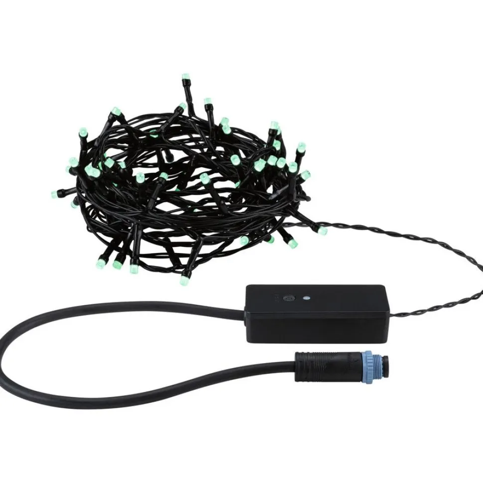 LED-valoketju Paulmann Plug & Shine Yuna, RGB, 7.4m, IP44, 3W, musta
