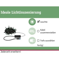 LED-valoketju Paulmann Plug & Shine Yuna, RGB, 7.4m, IP44, 3W, musta