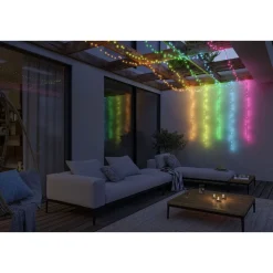 LED-valoketju Paulmann Plug & Shine Yuna, RGB, 7.4m, IP44, 3W, musta
