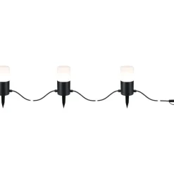 LED-valoketju Paulmann Plug & Shine Tubs, IP44, 3000K, 3x2W, antrasiitti