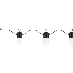 LED-valoketju Paulmann Plug & Shine Tubs, IP44, 3000K, 3x2W, antrasiitti