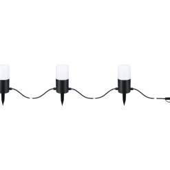 LED-valoketju Paulmann Plug & Shine Tubs, IP44, 3000K, 3x2W, antrasiitti
