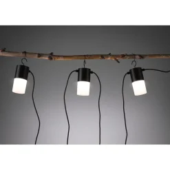LED-valoketju Paulmann Plug & Shine Tubs, IP44, 3000K, 3x2W, antrasiitti