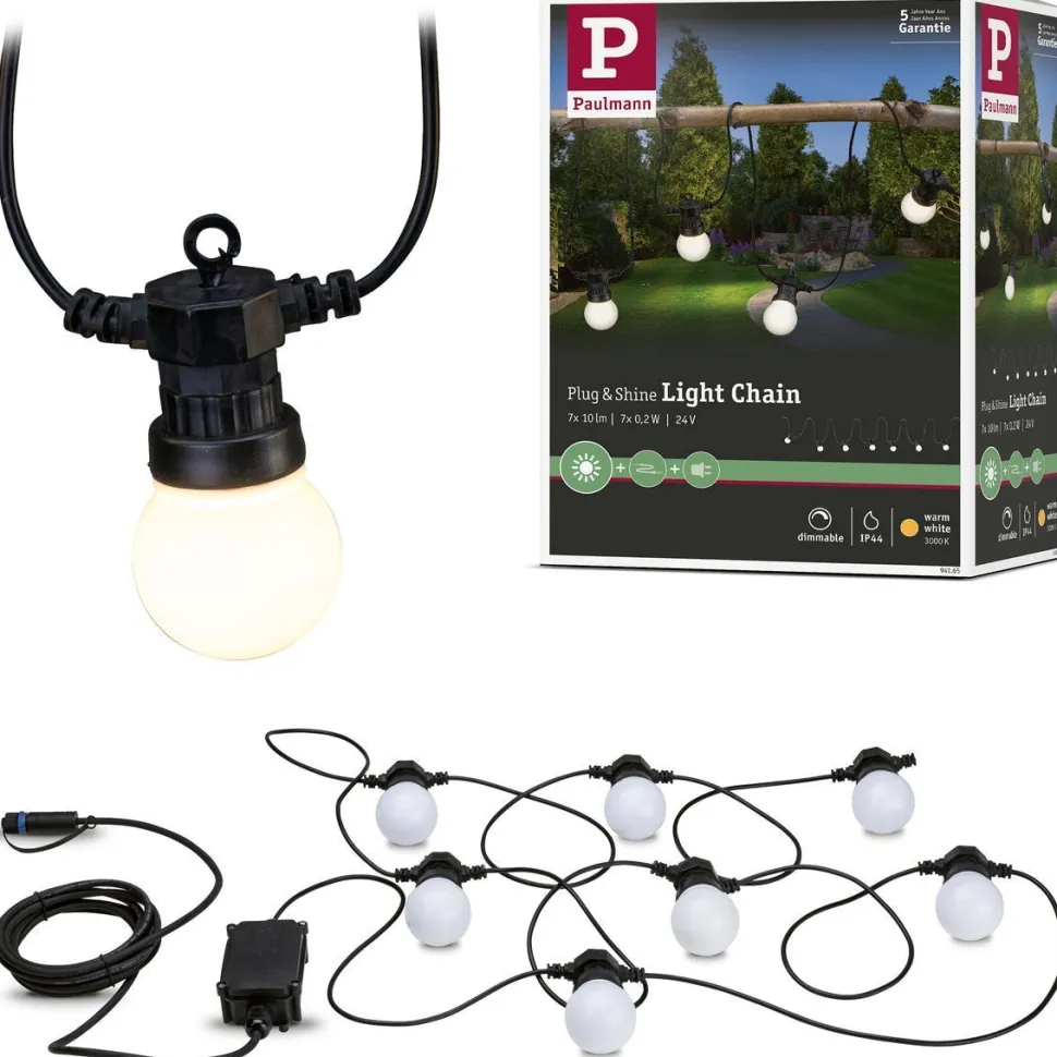 LED-valoketju Paulmann Plug & Shine Fairy lights, IP44, 3000K, valkoinen