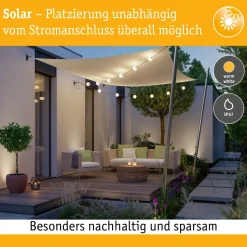 LED-valoketjusetti Paulmann Solar Taina, IP67, 3000K, 5.8m, 6x60lm, musta