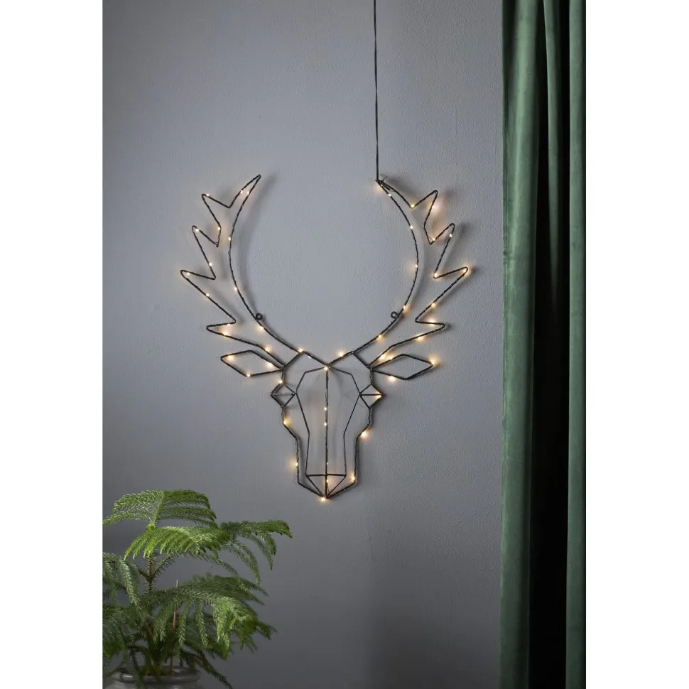LED-valokoriste Star Trading Cupid, 57cm, musta