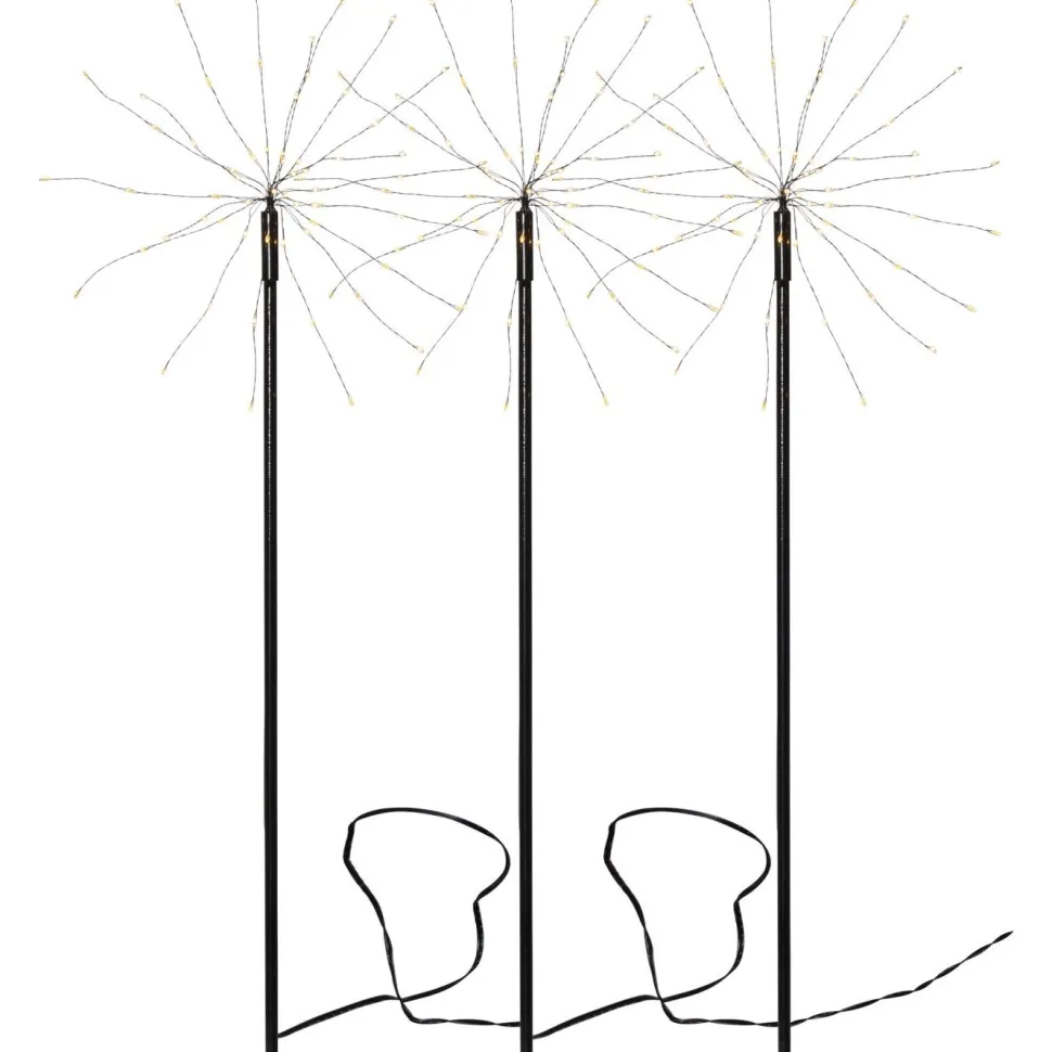 LED-valokoriste Star Trading Firework Outdoor, 3-osainen, musta