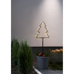 LED-valokoriste Star Trading Spiky kuusi, 90cm, musta