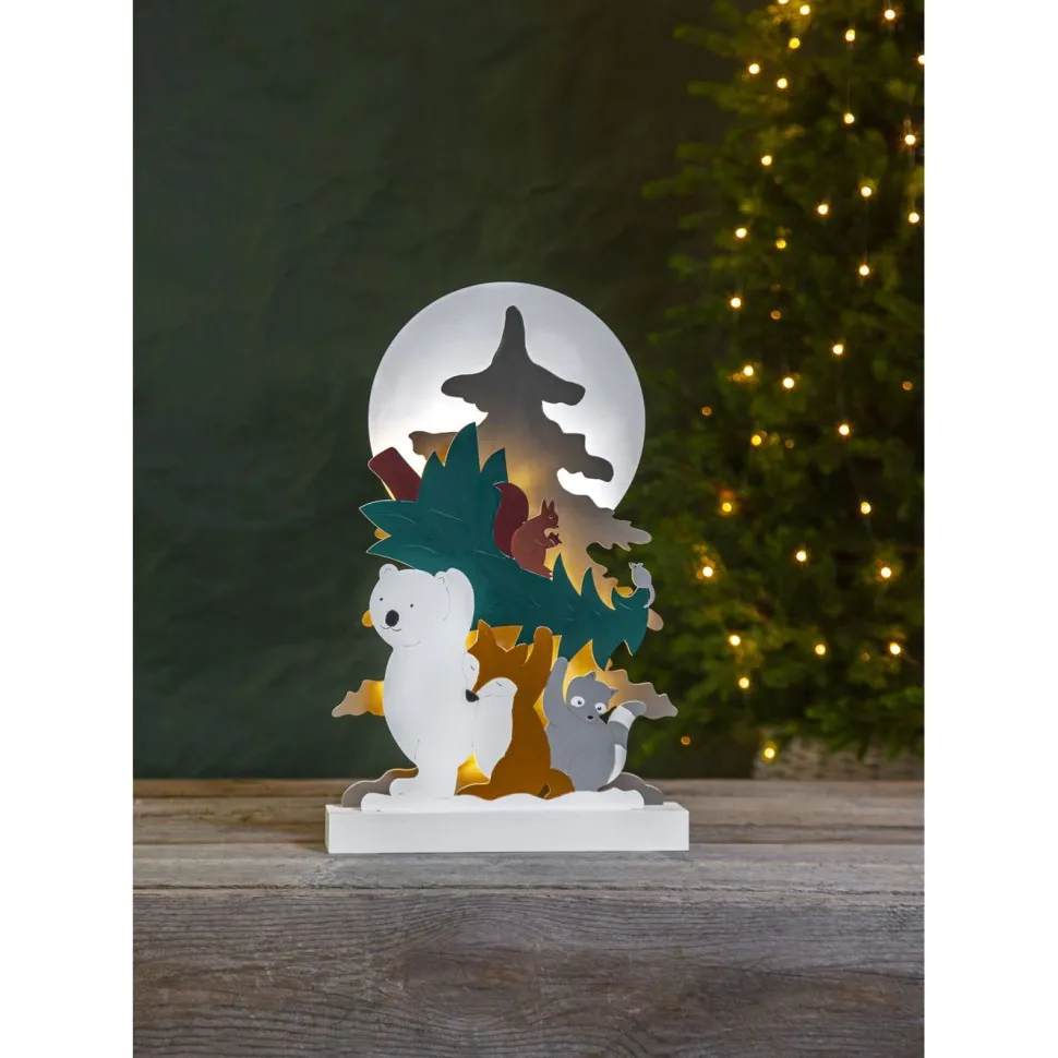 LED-valokoriste Star Trading Forest Friends, 45cm, moniväri