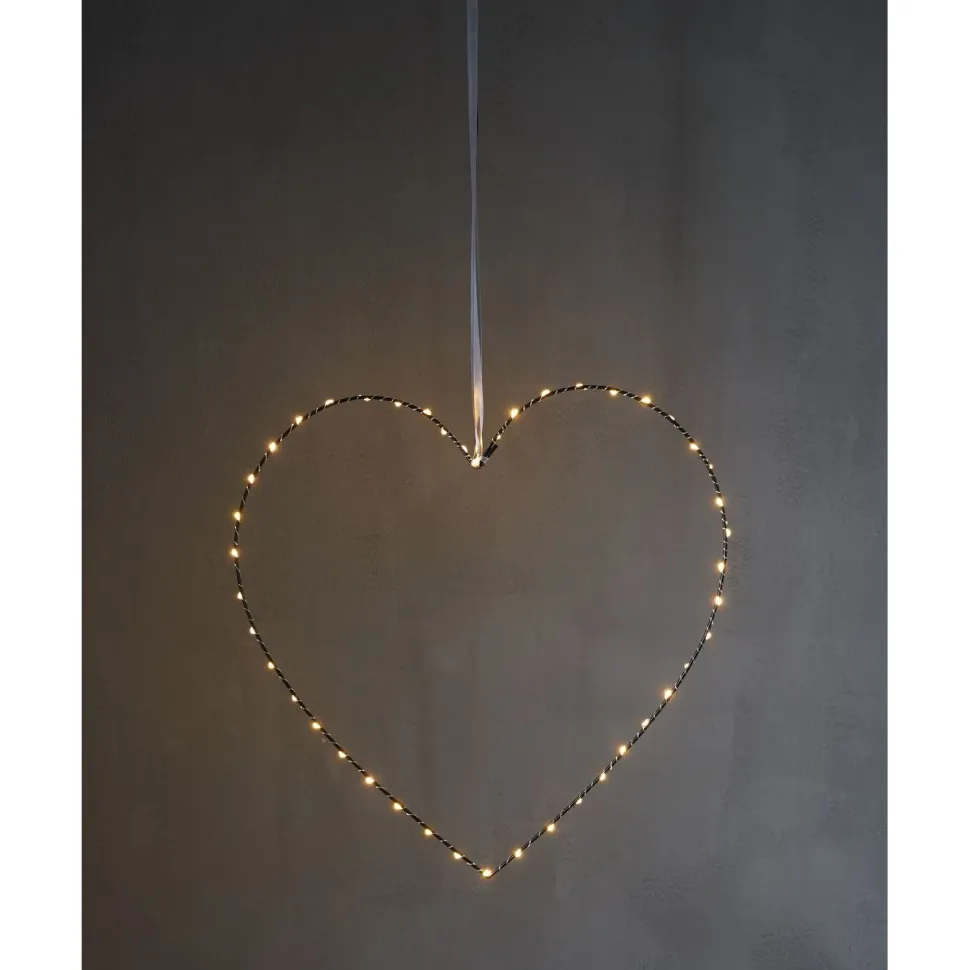 LED-valokoriste Star Trading Mira 45x45 cm sydän musta