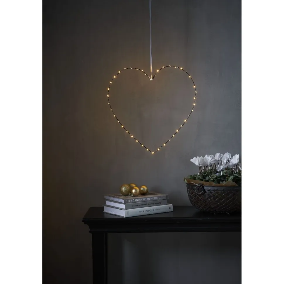 LED-valokoriste Star Trading Mira 45x45 cm sydän musta
