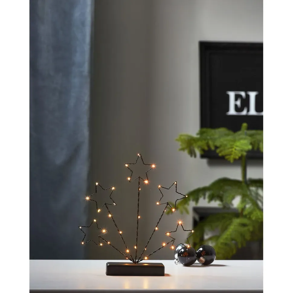 LED-valokoriste Star Trading Stary, 27.5cm, musta