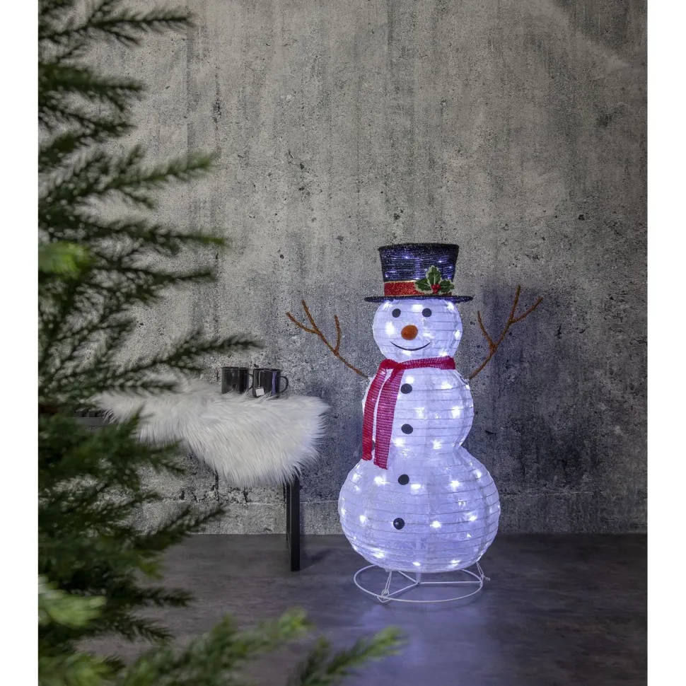 LED-valokoriste Star Trading Tecidy lumiukko, 90cm, valkoinen