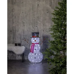 LED-valokoriste Star Trading Tecidy lumiukko, 90cm, valkoinen