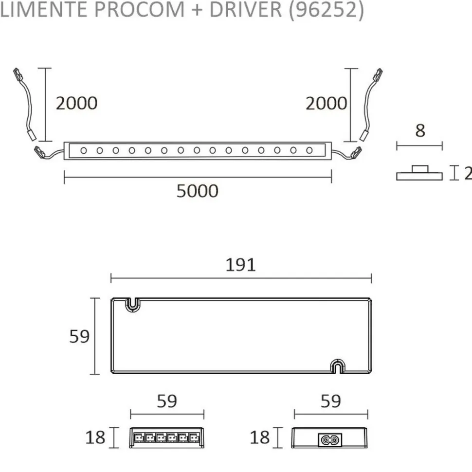 LED-valonauha + virtalähde Limente KIT-PROCOM, 5m, 3000K