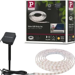 LED-valonauha aurinkokennolla Paulmann, 3m, IP44, 0.3W, 16lm/m, 60LEDs/m, 2700K, hämärätunnistin