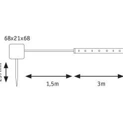 LED-valonauha aurinkokennolla Paulmann, 3m, IP44, 0.3W, 16lm/m, 60LEDs/m, 2700K, hämärätunnistin