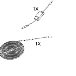 LED-Valonauha Eglo Flexible Stripe 8m 3000K valkoinen lyhennettävissä