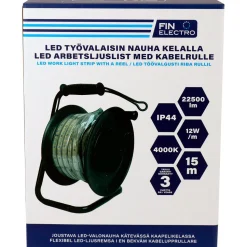 LED-valonauha kahvakelalla Finelectro, 230V, 15m, 4000K, 12W/m, 1500lm/m