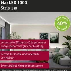 LED-valonauha Paulmann MaxLED 1000, 1m, 7.2W, 1100lm/m, 4000K, neutraali valkoinen