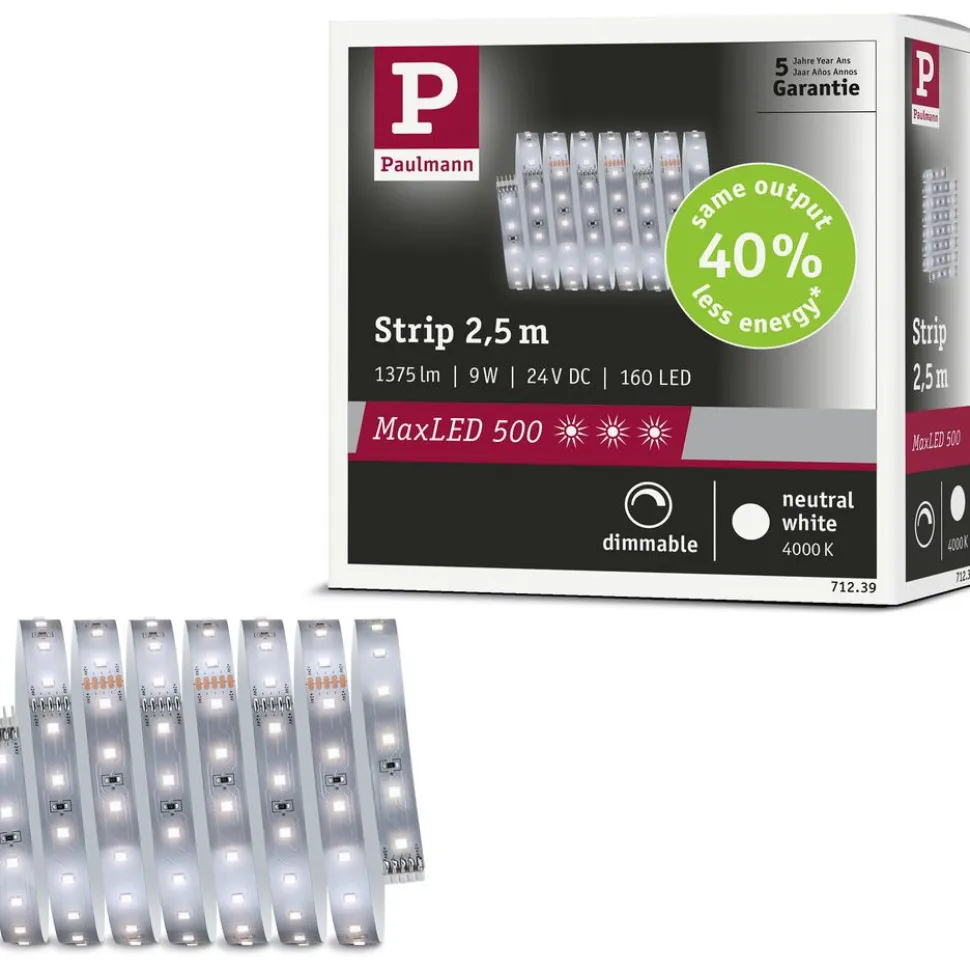 LED-valonauha Paulmann MaxLED 500, 1m, 3.6W, 550lm/m, 4000K, neutraali valkoinen