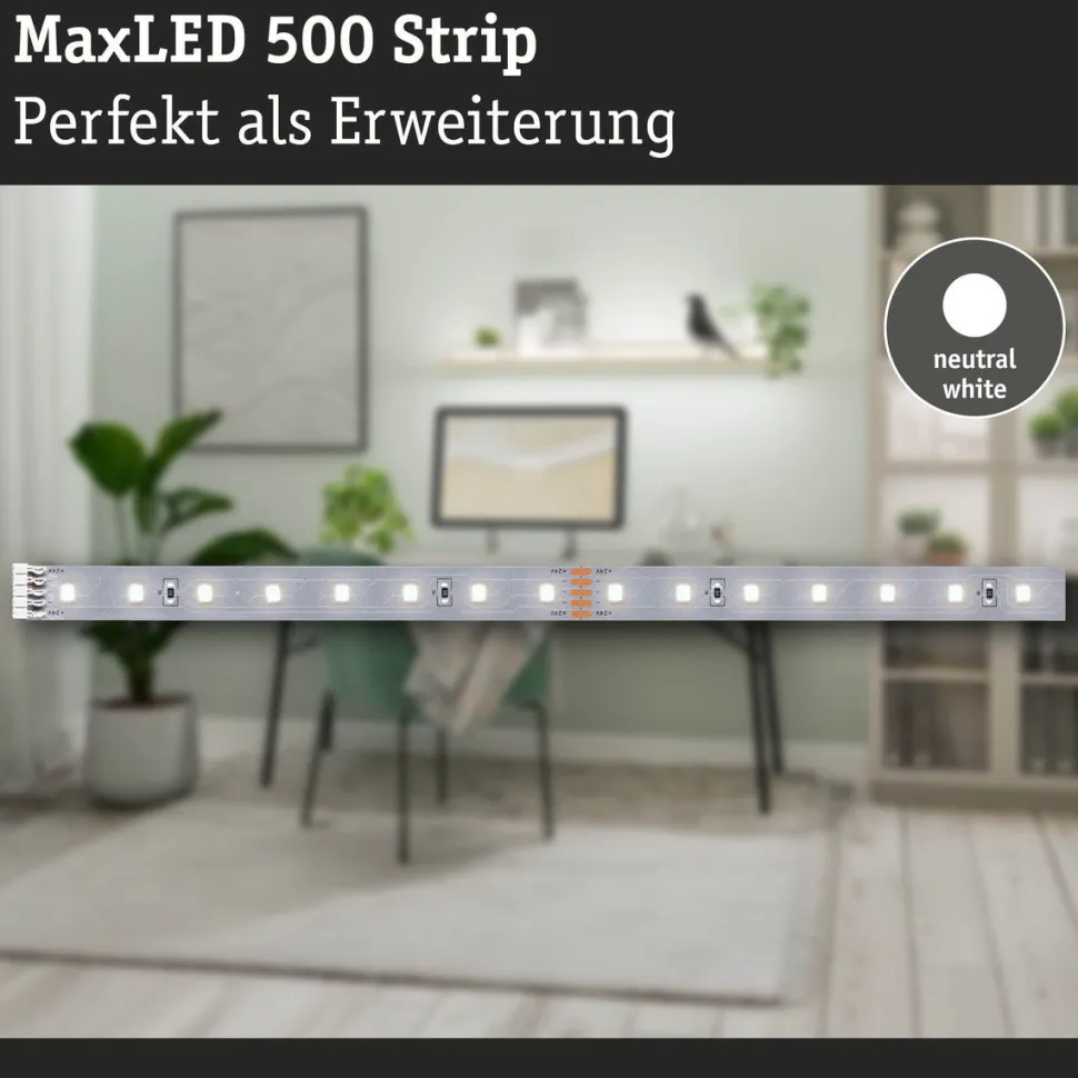 LED-valonauha Paulmann MaxLED 500, 1m, 3.6W, 550lm/m, 4000K, neutraali valkoinen