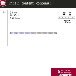 LED-valonauha Paulmann MaxLED 250, 1m, 4W, 270lm/m, säädettävä värilämpötila
