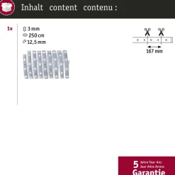 LED-valonauha Paulmann MaxLED 250, 1m, IP44, 4W, 240lm/m, 2700K